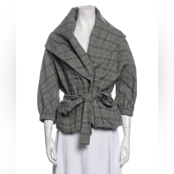 Marc Jacobs Jackets & Blazers - Marc Jacobs Gray and Black Cape with Wide Lapel and Belt